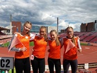 4x100m joukkue Emma, Adeliina, Nea ja Iida